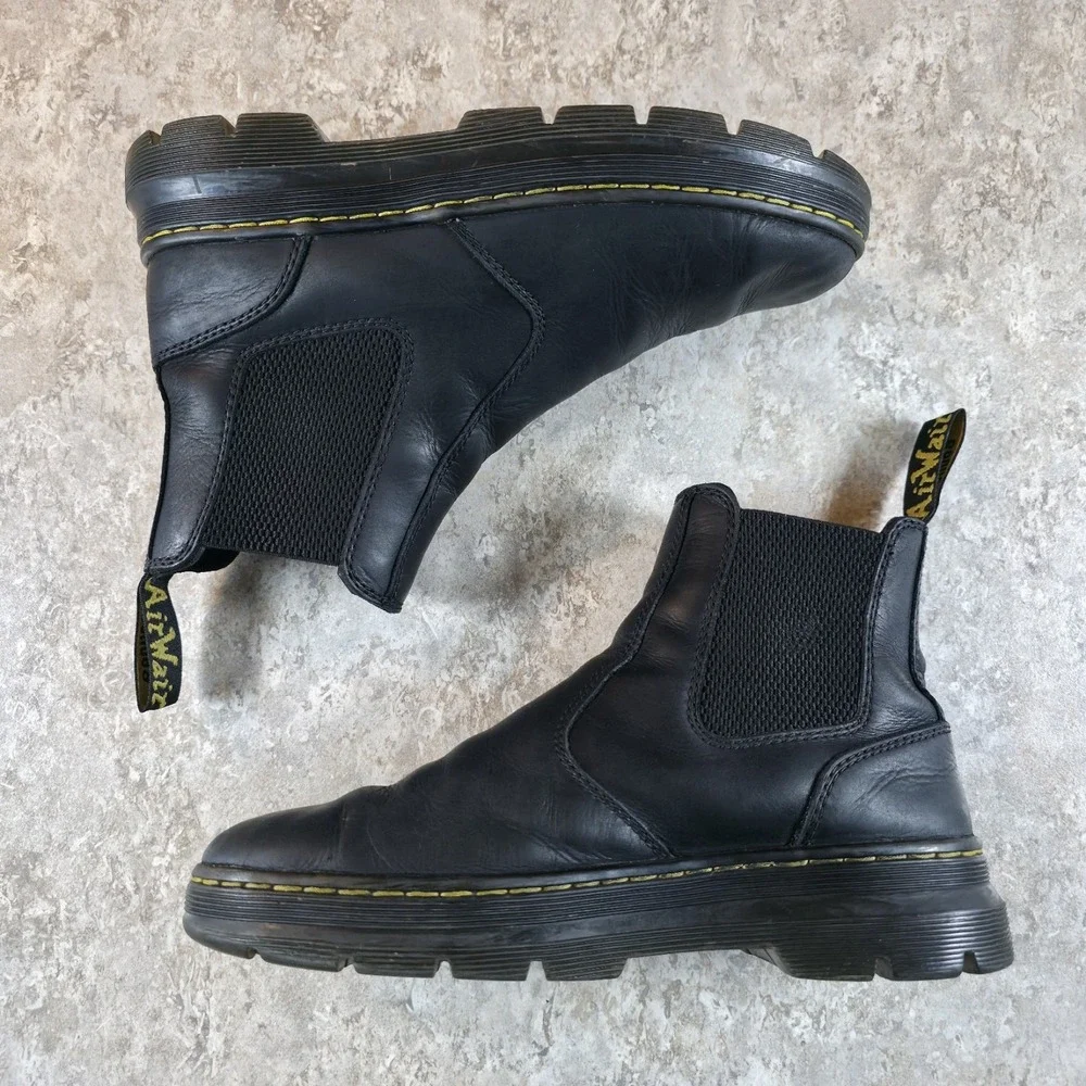Doc Dr. Martens‎ Boots Mens 7 / Womens 8 Black Leather Embury Chelsea Pull On